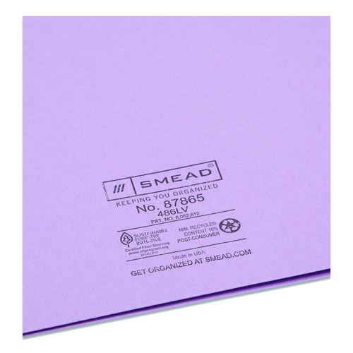 Image of Smead 87865 Two-Pocket Folders, Accommodates (100) 11 x 8.5 Sheets, Lavender, 25/Box