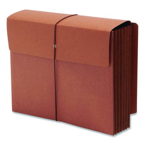 Image of Smead Redrope End Tab Wallets, 5.25" Expansion, 1 Section, Elastic Cord Closure, Straight Tabs, Letter Size, Redrope, 10/Box