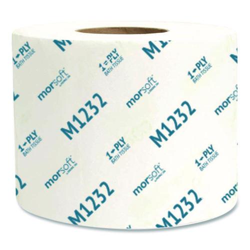 Image of Morcon Tissue M1232 Morsoft Controlled Bath Tissue, Septic Safe, 1-Ply, White, 1,200 Sheets/Roll, 48 Rolls/Carton