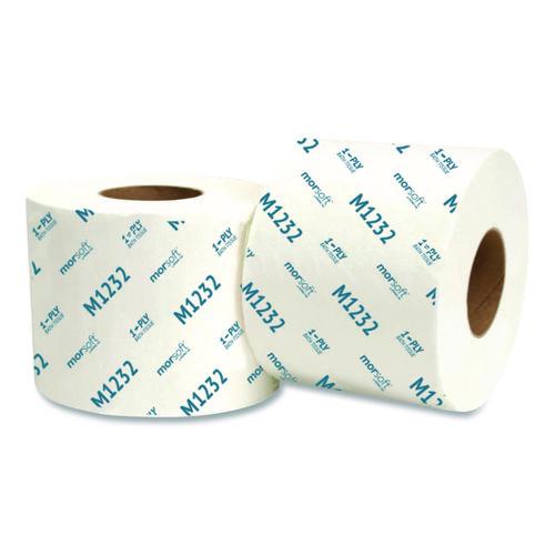 Image of Morcon Tissue M1232 Morsoft Controlled Bath Tissue, Septic Safe, 1-Ply, White, 1,200 Sheets/Roll, 48 Rolls/Carton
