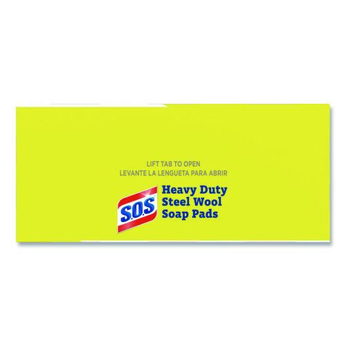 Image of S.O.S.® 88320 Steel Wool Soap Pads, 2.4 x 3, Steel, 15 Pads/Box, 12 Boxes/Carton