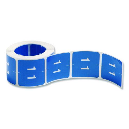 Image of Smead 67421 Numerical End Tab File Folder Labels, 1, 1.5 X 1.5, Light Blue, 250/roll