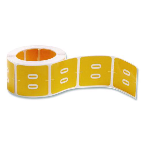 Image of Smead 67420 Numerical End Tab File Folder Labels, 0, 1.5 X 1.5, Yellow, 250/roll