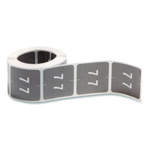 Image of Smead 67427 Numerical End Tab File Folder Labels, 7, 1.5 X 1.5, Gray, 250/roll