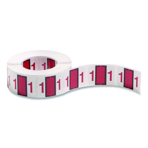 Image of Smead 67371 Numerical End Tab File Folder Labels, 1, 1 X 1.25, White, 500/roll