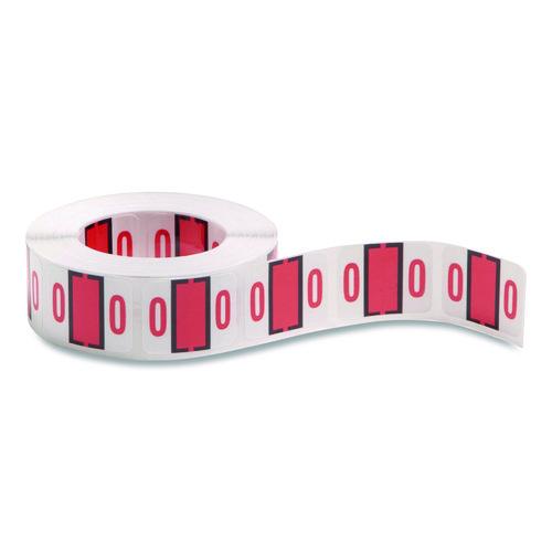 Image of Smead 67370 Numerical End Tab File Folder Labels, 0, 1 X 1.25, White, 500/roll