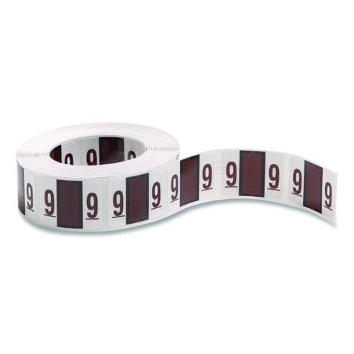 Image of Smead 67379 Numerical End Tab File Folder Labels, 9, 1 X 1.25, White, 500/roll