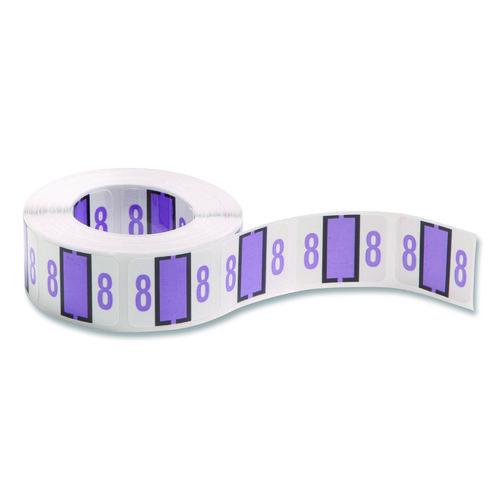 Image of Smead 67378 Numerical End Tab File Folder Labels, 8, 1 X 1.25, White, 500/roll