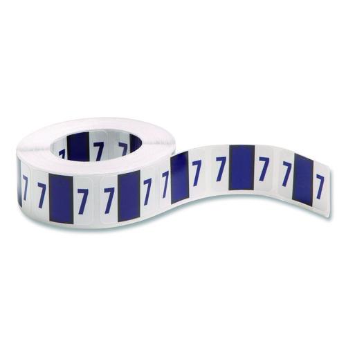 Image of Smead 67377 Numerical End Tab File Folder Labels, 7, 1 X 1.25, White, 500/roll