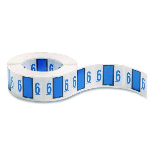 Image of Smead 67376 Numerical End Tab File Folder Labels, 6, 1 X 1.25, White, 500/roll