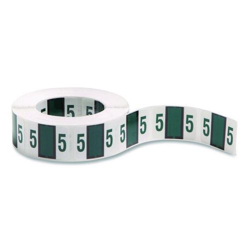Image of Smead 67375 Numerical End Tab File Folder Labels, 5, 1 X 1.25, White, 500/roll