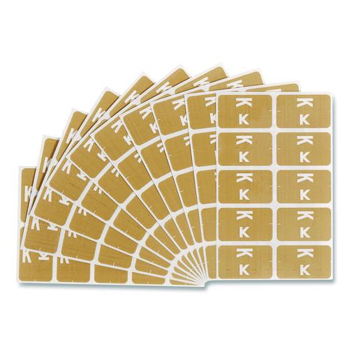 Image of Smead 67181 Alphaz Color-Coded Second Letter Alphabetical Labels, K, 1 X 1.63, Light Brown, 10/sheet, 10 Sheets/pack
