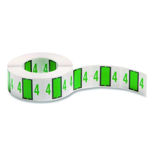 Image of Smead 67374 Numerical End Tab File Folder Labels, 4, 1 X 1.25, White, 500/roll