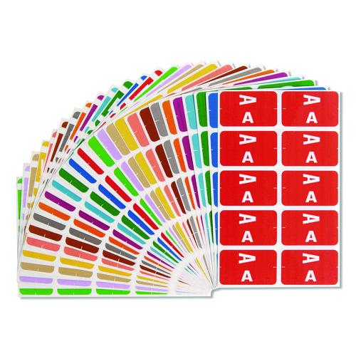 Image of Smead 67170 Alphaz Color-Coded Labels Starter Set, A-Z, 1 X 1.63, Assorted, 10/sheet, 220 Sheets/box