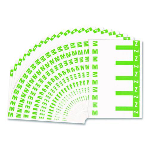 Image of Smead 67164 Alphaz Color-Coded First Letter Combo Alpha Labels, M/z, 1.16 X 3.63, Light Green/white, 5/sheet, 20 Sheets/pack