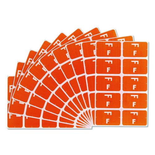 Image of Smead 67176 Alphaz Color-Coded Second Letter Alphabetical Labels, F, 1 X 1.63, Orange, 10/sheet, 10 Sheets/pack