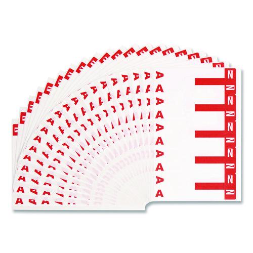 Image of Smead 67152 Alphaz Color-Coded First Letter Combo Alpha Labels, A/n, 1.16 X 3.63, Red/white, 5/sheet, 20 Sheets/pack