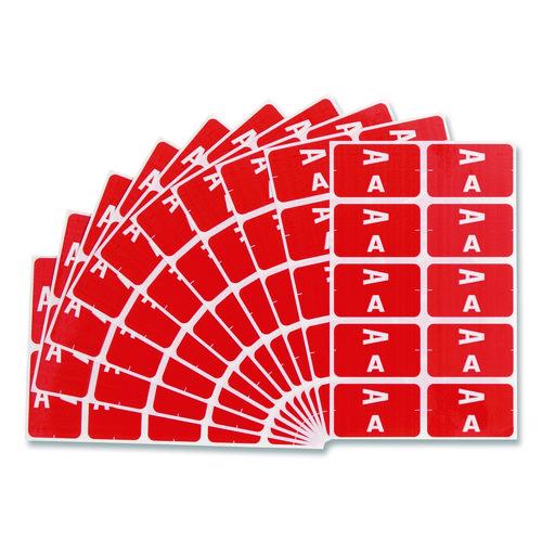 Image of Smead 67171 Alphaz Color-Coded Second Letter Alphabetical Labels, A, 1 X 1.63, Red, 10/sheet, 10 Sheets/pack