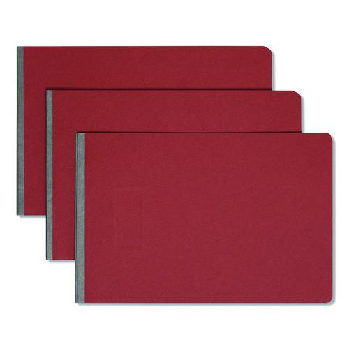 Image of Smead 81778 Prong Fastener Premium Pressboard Report Cover, Two-Piece Prong Fastener, 3" Capacity, 11 X 17, Red/red