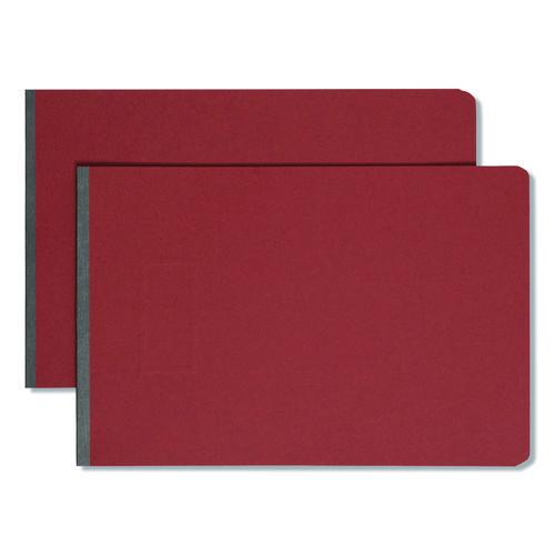 Image of Smead Prong Fastener Pressboard Report Cover, Two-Piece Prong Fastener, 3" Capacity, 11 X 17, Red/red