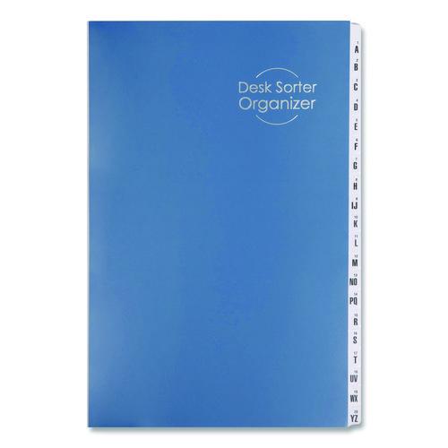 Image of Smead 89237 Deluxe Expandable Indexed Desk File/Sorter, Reinforced Tabs, 20 Dividers, Alpha/Numeric Index, Legal Size, Dark Blue Cover