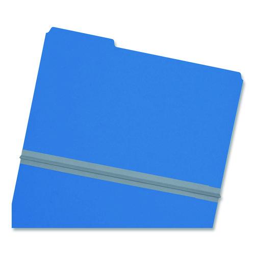 Image of Smead Expanding Recycled Heavy Pressboard Folders, 1/3-Cut Tabs: Assorted, Legal Size, 1" Expansion, Dark Blue, 25/Box