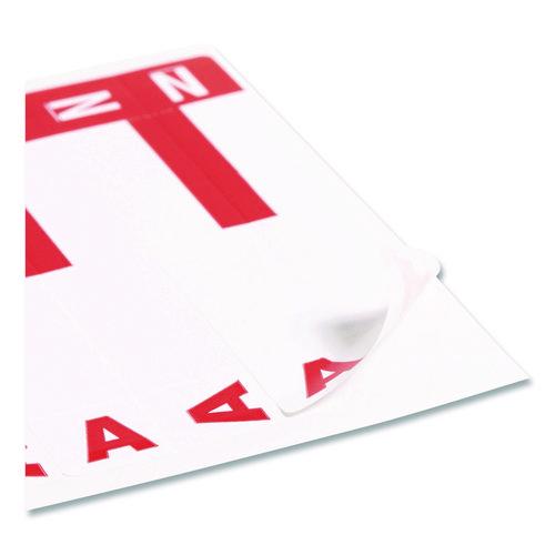 Image of Smead 67152 Alphaz Color-Coded First Letter Combo Alpha Labels, A/n, 1.16 X 3.63, Red/white, 5/sheet, 20 Sheets/pack