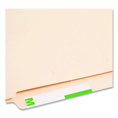 Image of Smead 67164 Alphaz Color-Coded First Letter Combo Alpha Labels, M/z, 1.16 X 3.63, Light Green/white, 5/sheet, 20 Sheets/pack