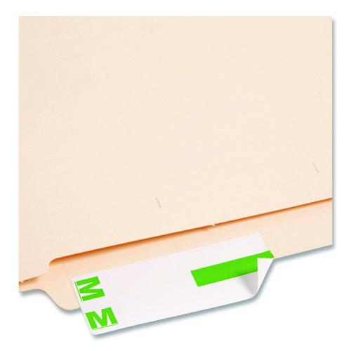 Image of Smead 67164 Alphaz Color-Coded First Letter Combo Alpha Labels, M/z, 1.16 X 3.63, Light Green/white, 5/sheet, 20 Sheets/pack