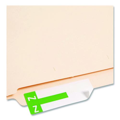 Image of Smead 67164 Alphaz Color-Coded First Letter Combo Alpha Labels, M/z, 1.16 X 3.63, Light Green/white, 5/sheet, 20 Sheets/pack