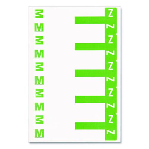 Image of Smead 67164 Alphaz Color-Coded First Letter Combo Alpha Labels, M/z, 1.16 X 3.63, Light Green/white, 5/sheet, 20 Sheets/pack
