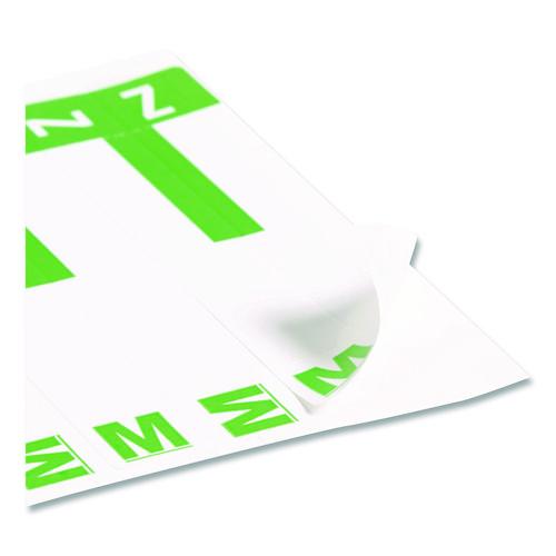 Image of Smead 67164 Alphaz Color-Coded First Letter Combo Alpha Labels, M/z, 1.16 X 3.63, Light Green/white, 5/sheet, 20 Sheets/pack