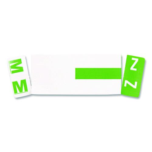 Image of Smead 67164 Alphaz Color-Coded First Letter Combo Alpha Labels, M/z, 1.16 X 3.63, Light Green/white, 5/sheet, 20 Sheets/pack