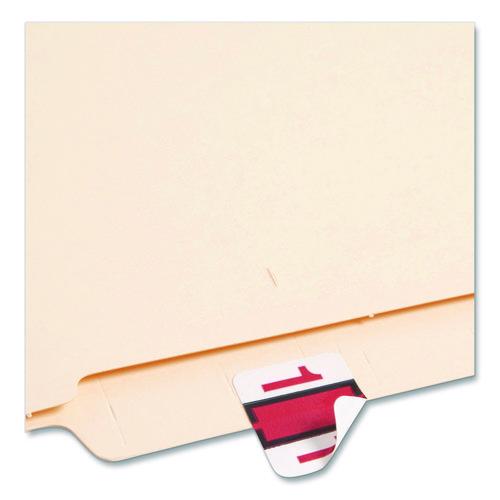 Image of Smead 67371 Numerical End Tab File Folder Labels, 1, 1 X 1.25, White, 500/roll