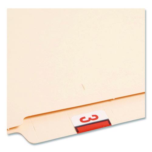 Image of Smead 67373 Numerical End Tab File Folder Labels, 3, 1 X 1.25, White, 500/roll