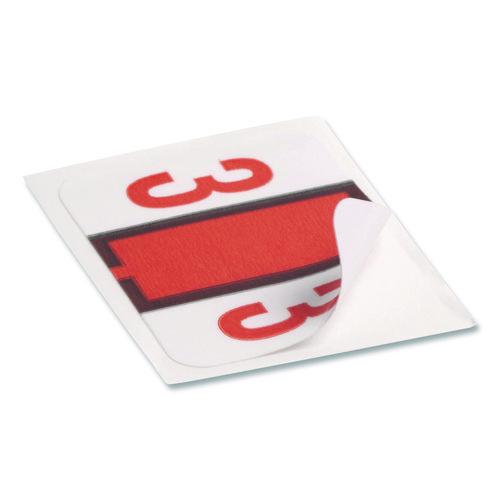 Image of Smead 67373 Numerical End Tab File Folder Labels, 3, 1 X 1.25, White, 500/roll