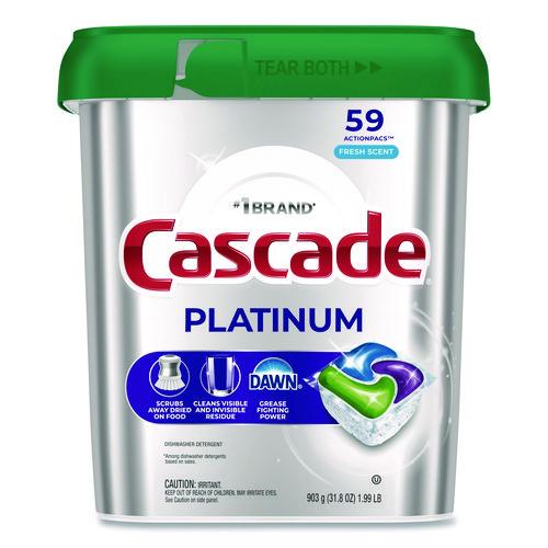 Image of Cascade® 80797181 ActionPacs, Fresh Scent, 31.8 oz, 59 Pacs/Tub, 3 Tubs/Carton