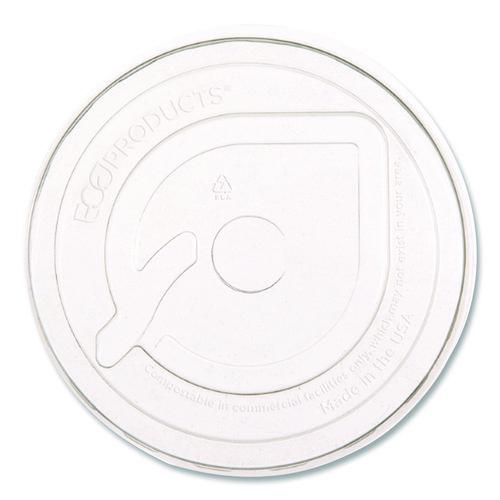 Image of Eco-Products® EP-FLCC GreenStripe Cold Cup Flat Lids, Fits 9 oz to 24 oz Cold Cups, Plastic, Clear, 100/Pack, 10 Packs/Carton