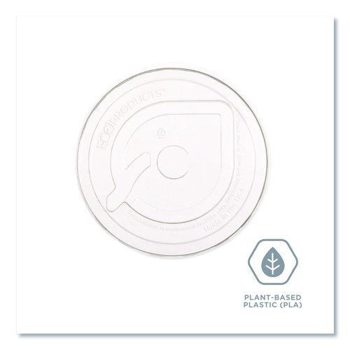 Image of Eco-Products® EP-FLCC GreenStripe Cold Cup Flat Lids, Fits 9 oz to 24 oz Cold Cups, Plastic, Clear, 100/Pack, 10 Packs/Carton