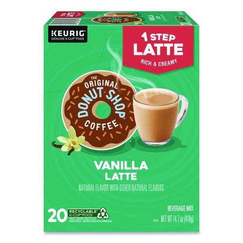 Image of The Original Donut Shop® 5000341533 Vanilla One Step Latte K-Cup, 20/Box