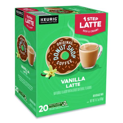 Image of The Original Donut Shop® 5000341533 Vanilla One Step Latte K-Cup, 20/Box
