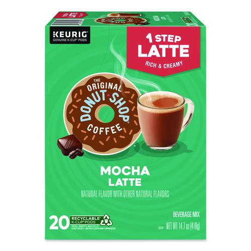 Image of The Original Donut Shop® 5000341535 Mocha One Step Latte K-Cup, Vanilla, 20/Box