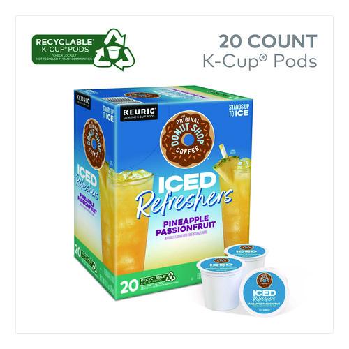 Image of The Original Donut Shop® 5000379381 ICED Refreshers K-Cup Pods, Pineapple Passion Fruit, 20/Box