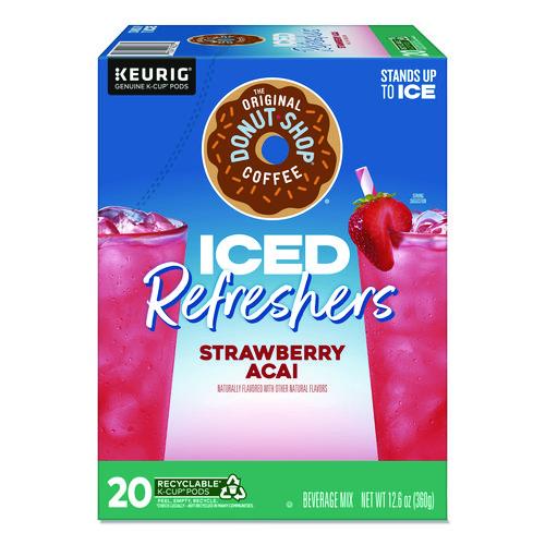 Image of The Original Donut Shop® 5000379382 ICED Refreshers K-Cup Pods, Strawberry Acai, 20/Box