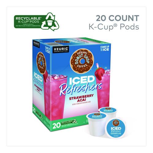 Image of The Original Donut Shop® 5000379382 ICED Refreshers K-Cup Pods, Strawberry Acai, 20/Box