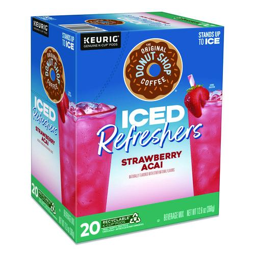 Image of The Original Donut Shop® 5000379382 ICED Refreshers K-Cup Pods, Strawberry Acai, 20/Box