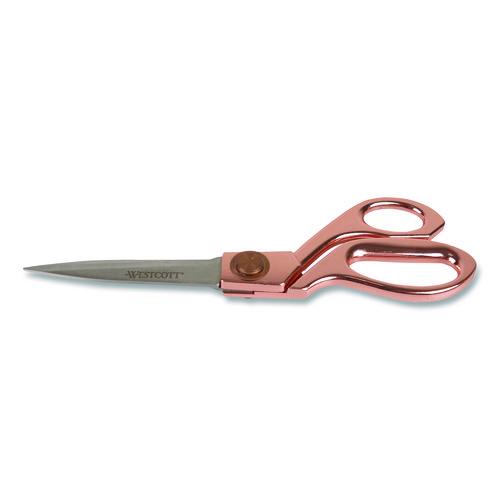 Image of Westcott® 16968 Vintage Stainless Steel Scissors, 8" Long, Offset Rose Gold Handle