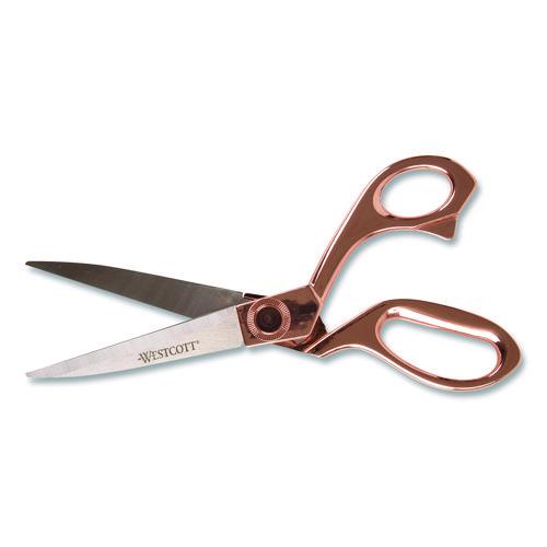 Image of Westcott® 16968 Vintage Stainless Steel Scissors, 8" Long, Offset Rose Gold Handle