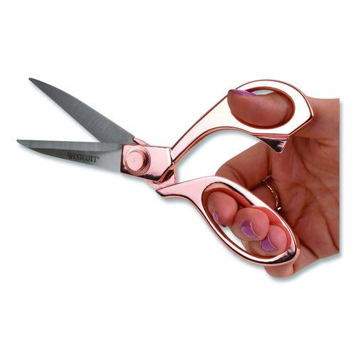 Image of Westcott® 16968 Vintage Stainless Steel Scissors, 8" Long, Offset Rose Gold Handle