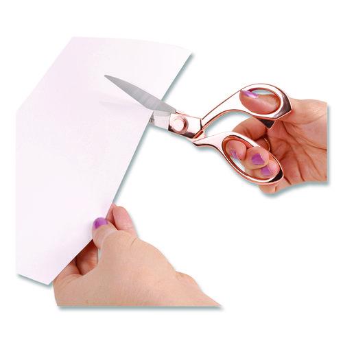 Image of Westcott® 16968 Vintage Stainless Steel Scissors, 8" Long, Offset Rose Gold Handle